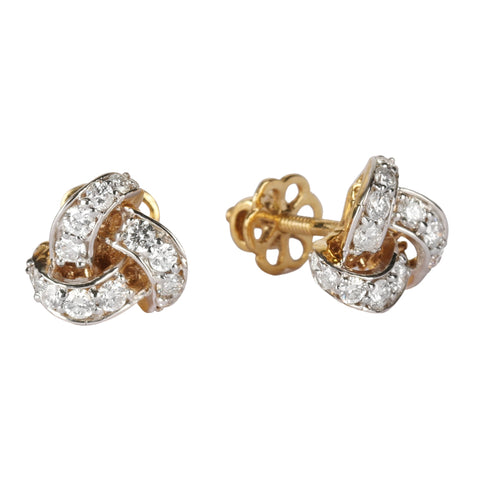 18K Yellow Gold Natural Diamond 0.60 Ct. Stud Earrings