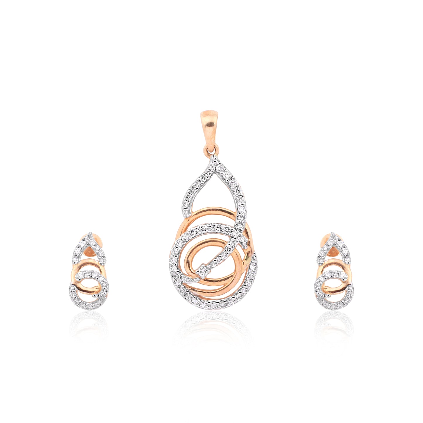 Celestia Spiral Diamond Pendant Set