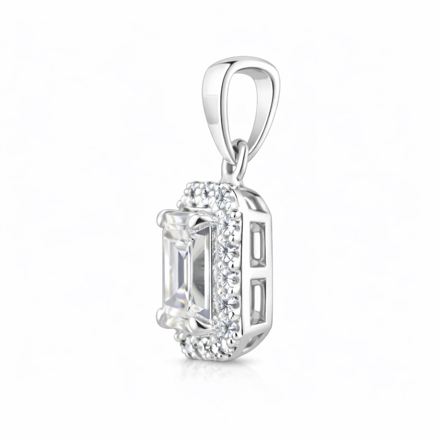 3.50 ct DEW Certified Moissanite Pendant for Wedding or Holiday Gift 18K Gold Plated Ve 18K Gold Plated