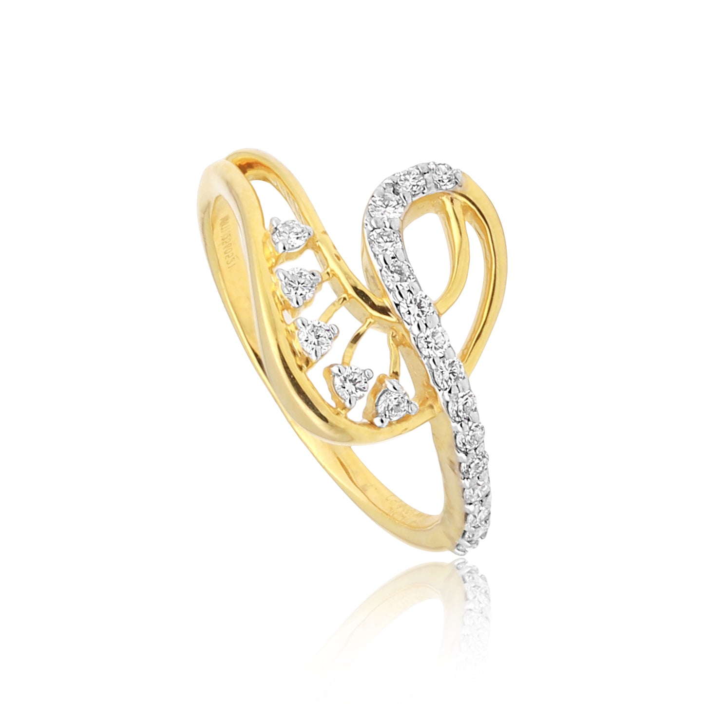 Modern Swirl Diamond Ring