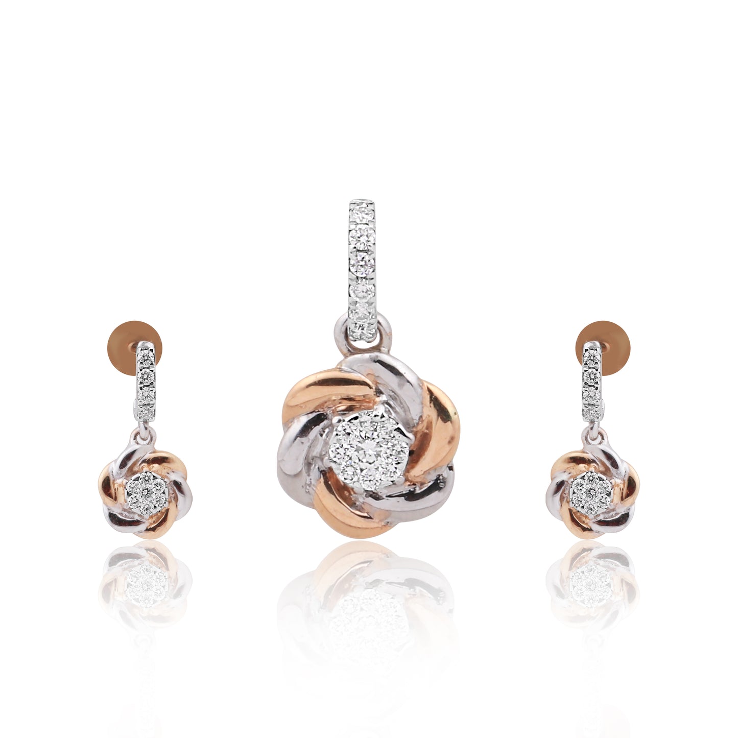 Floral Diamond Pendant Set