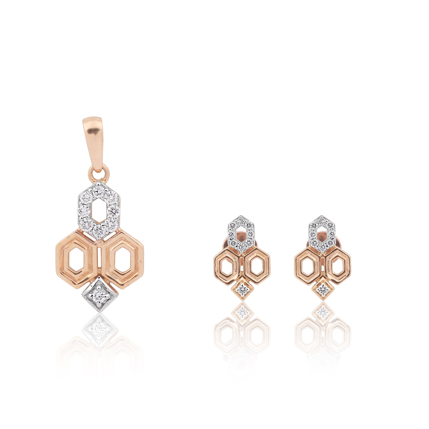 Hexa Sparkle Diamond Pendant Set