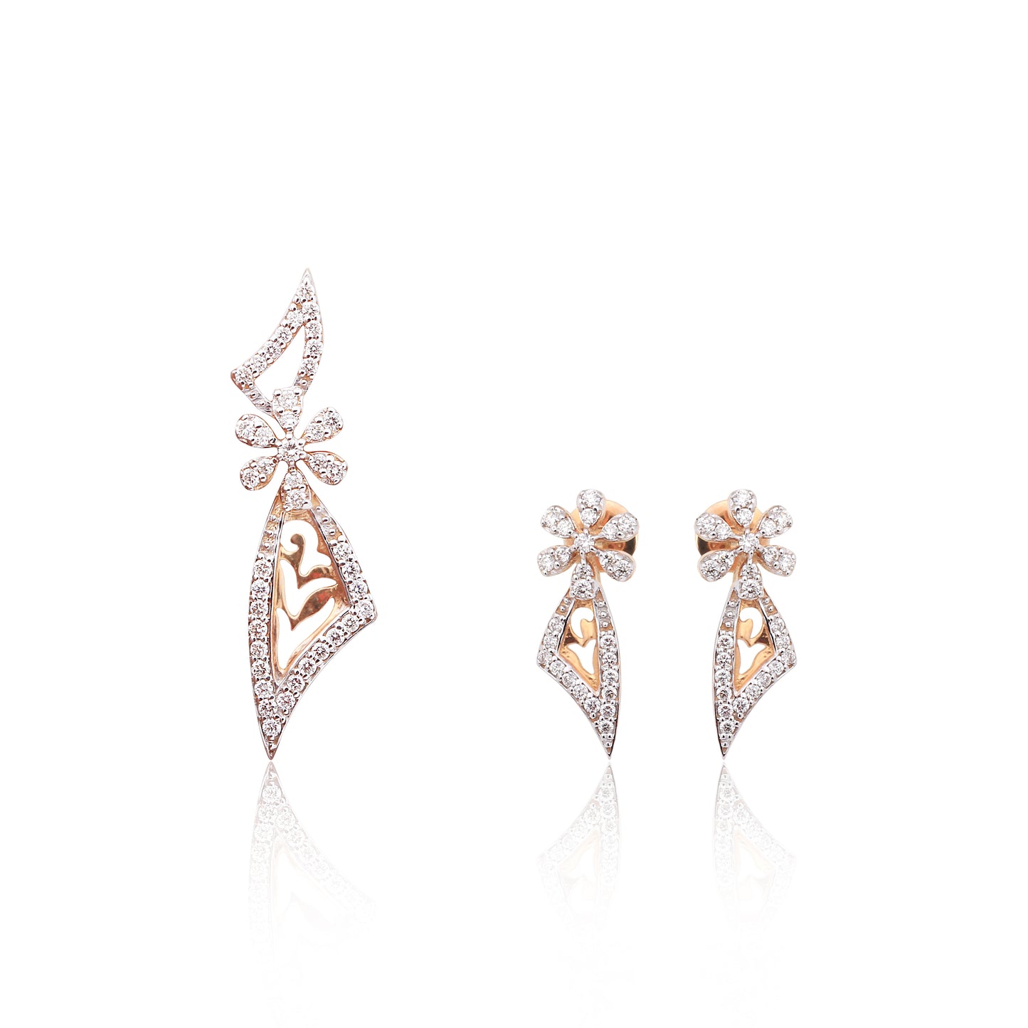 Elysian Bloom Teardrop Diamond Pendant Set