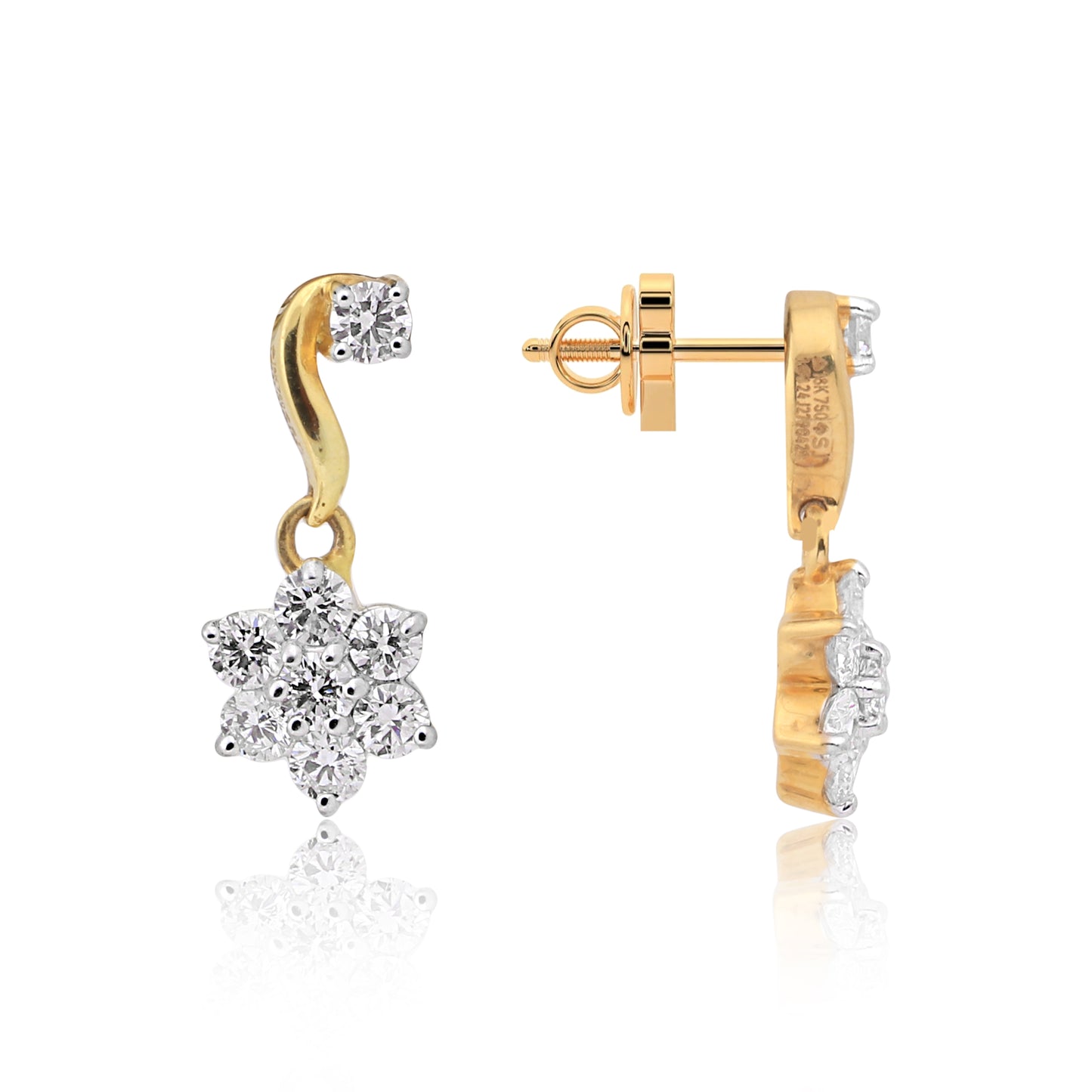 Lisabet Yellow Gold Diamond-Stud Earrings