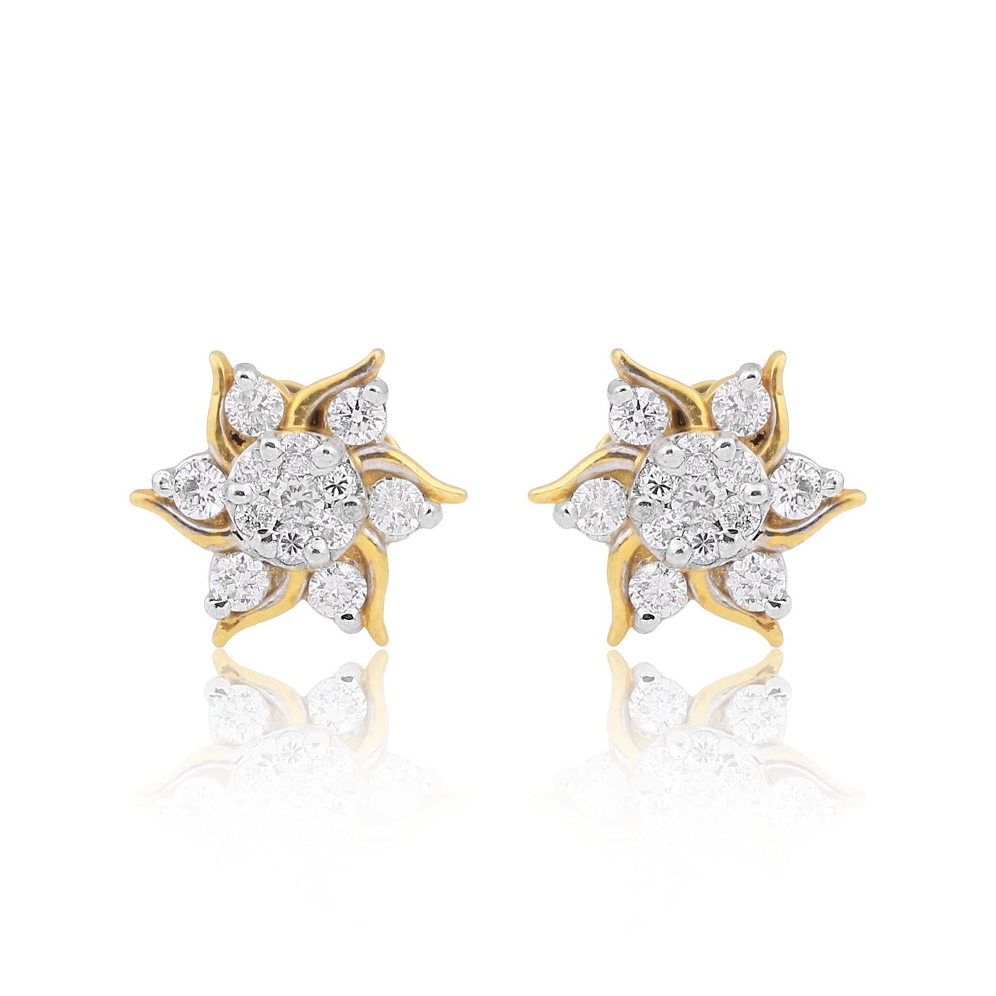 Diamond Floral Stud Earrings