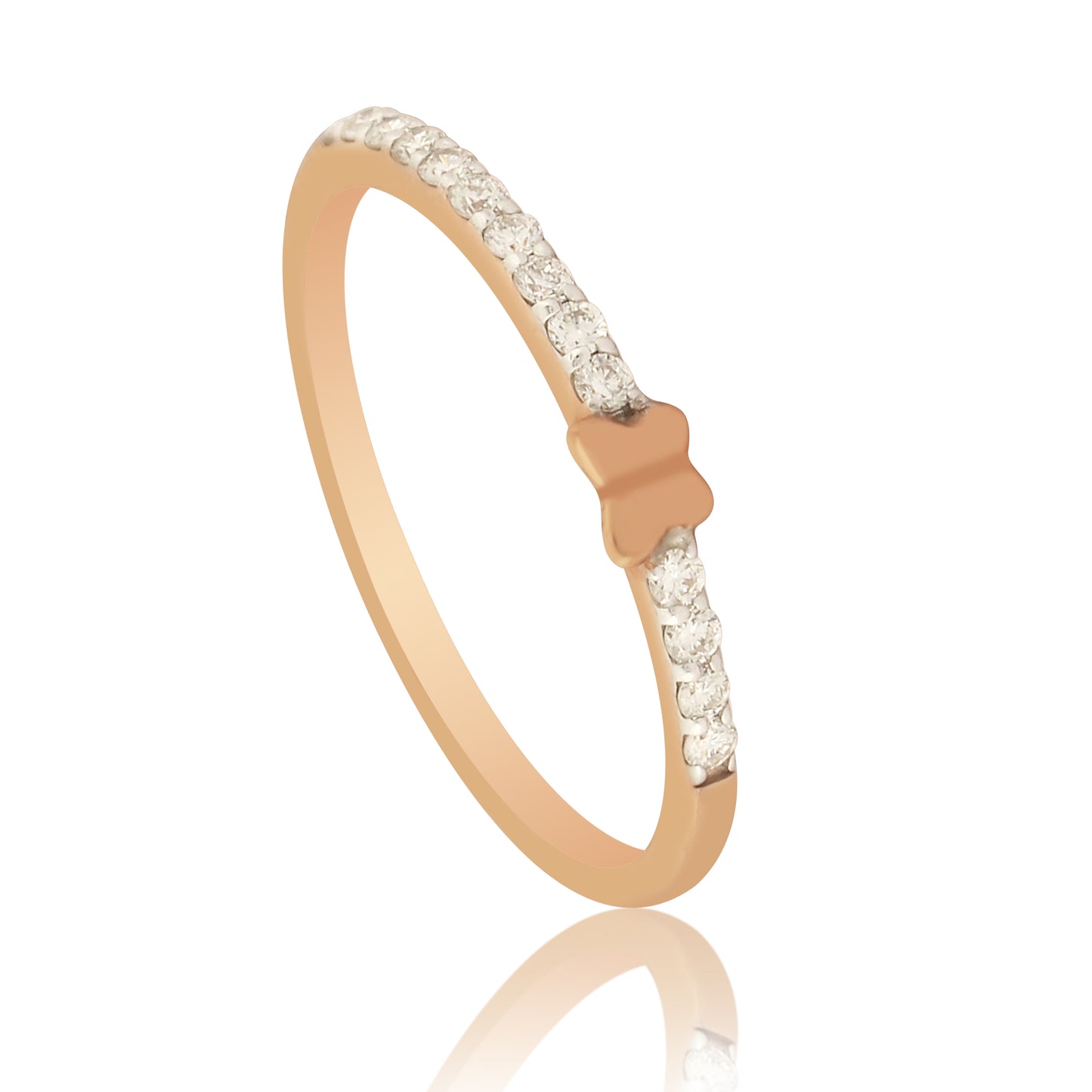 Butterfly Accent Diamond Ladies Ring