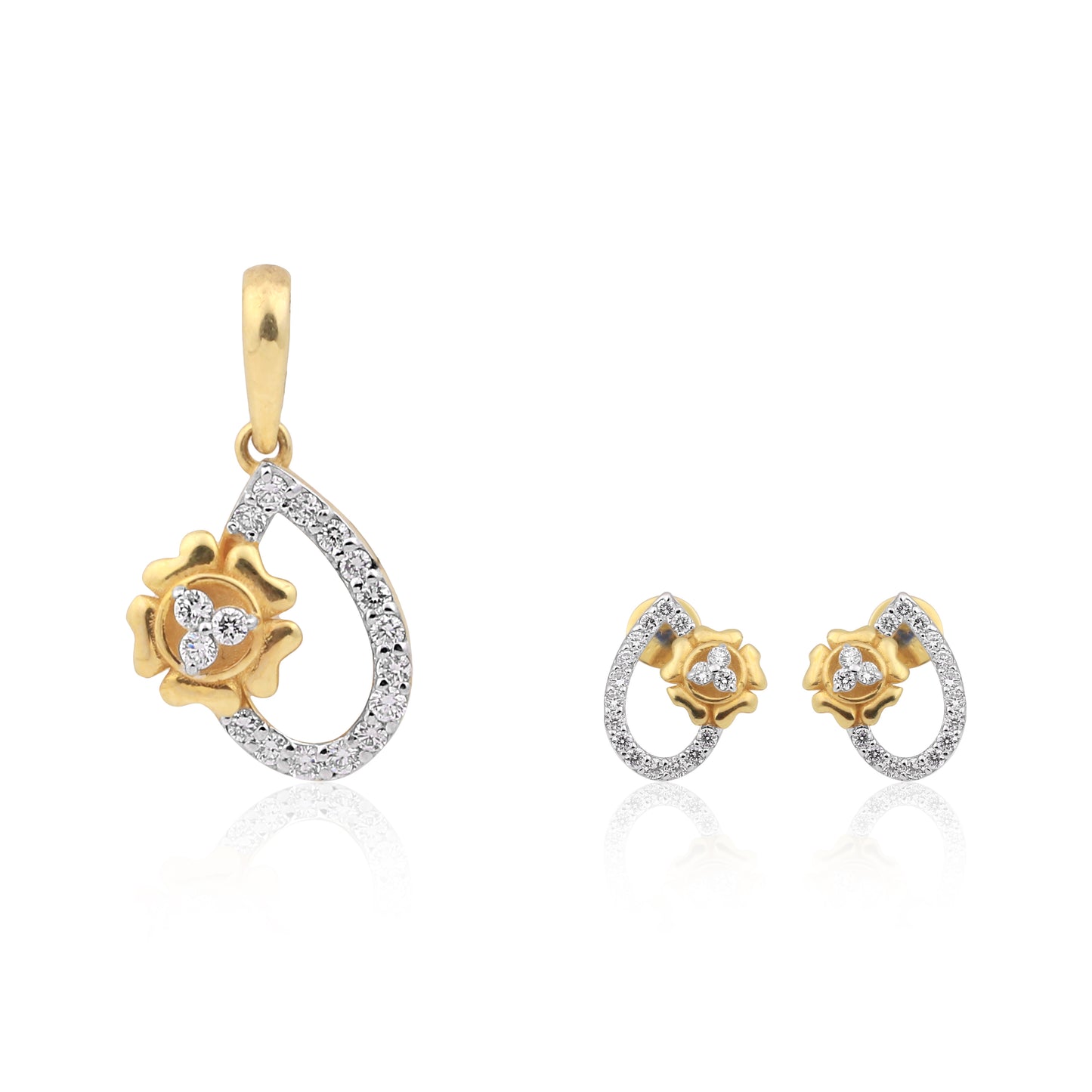 Floral Diamond Pendant Set