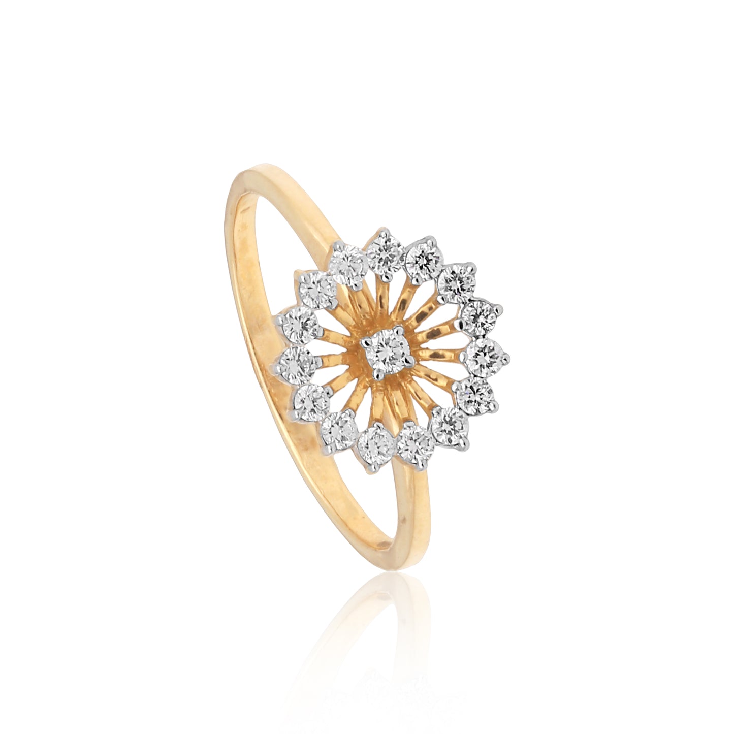 Floral Halo Diamond Ring