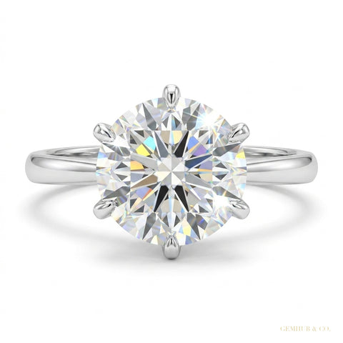 3.70 ct DEW Certified White Moissanite Statement Ring – Christmas Deal 18K Gold Plated 18K Gold Plated – white background main image