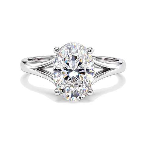 3 Ct Oval Cut Lab Grown Diamond Ring — VS1 Clarity, 18k Gold Vermeil