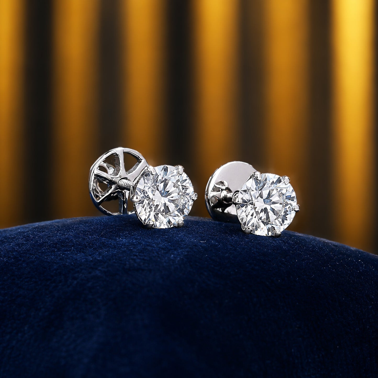 14K/18K Lab-Grown Diamond Solitaire Pear Stud Earrings