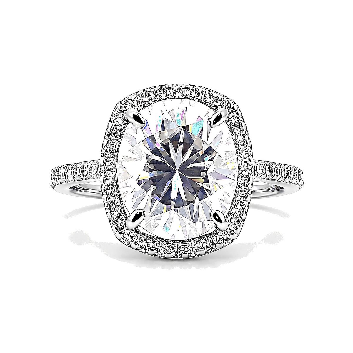 3.50 Ct Round Cut Lab Grown Diamond Ring — VS1 Clarity, 18k Gold Vermeil