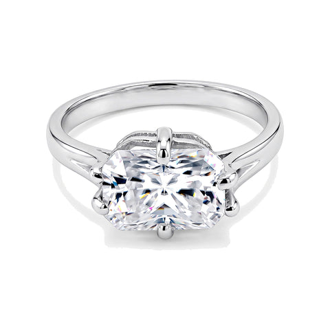 3.60 Ct Radiant Cut Lab Grown Diamond Ring — VS1 Clarity, 18k Gold Vermeil