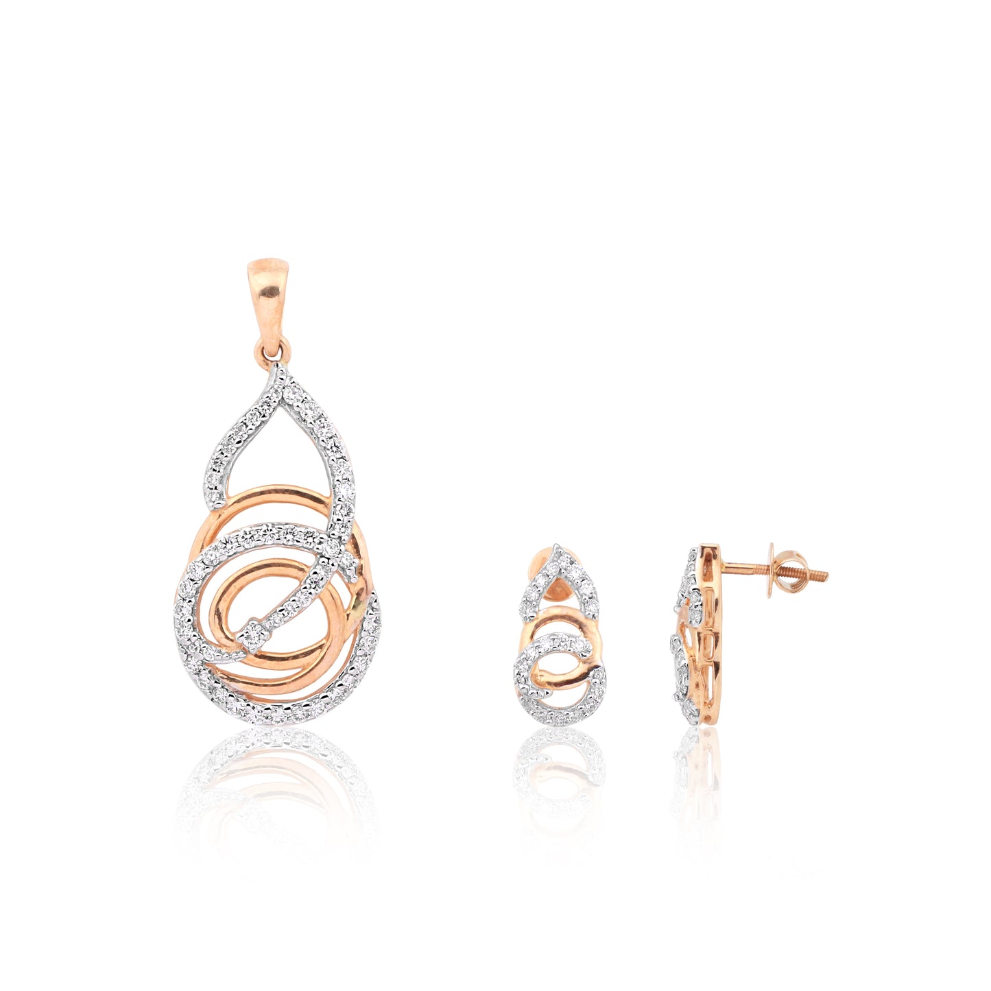 Celestia Spiral Diamond Pendant Set