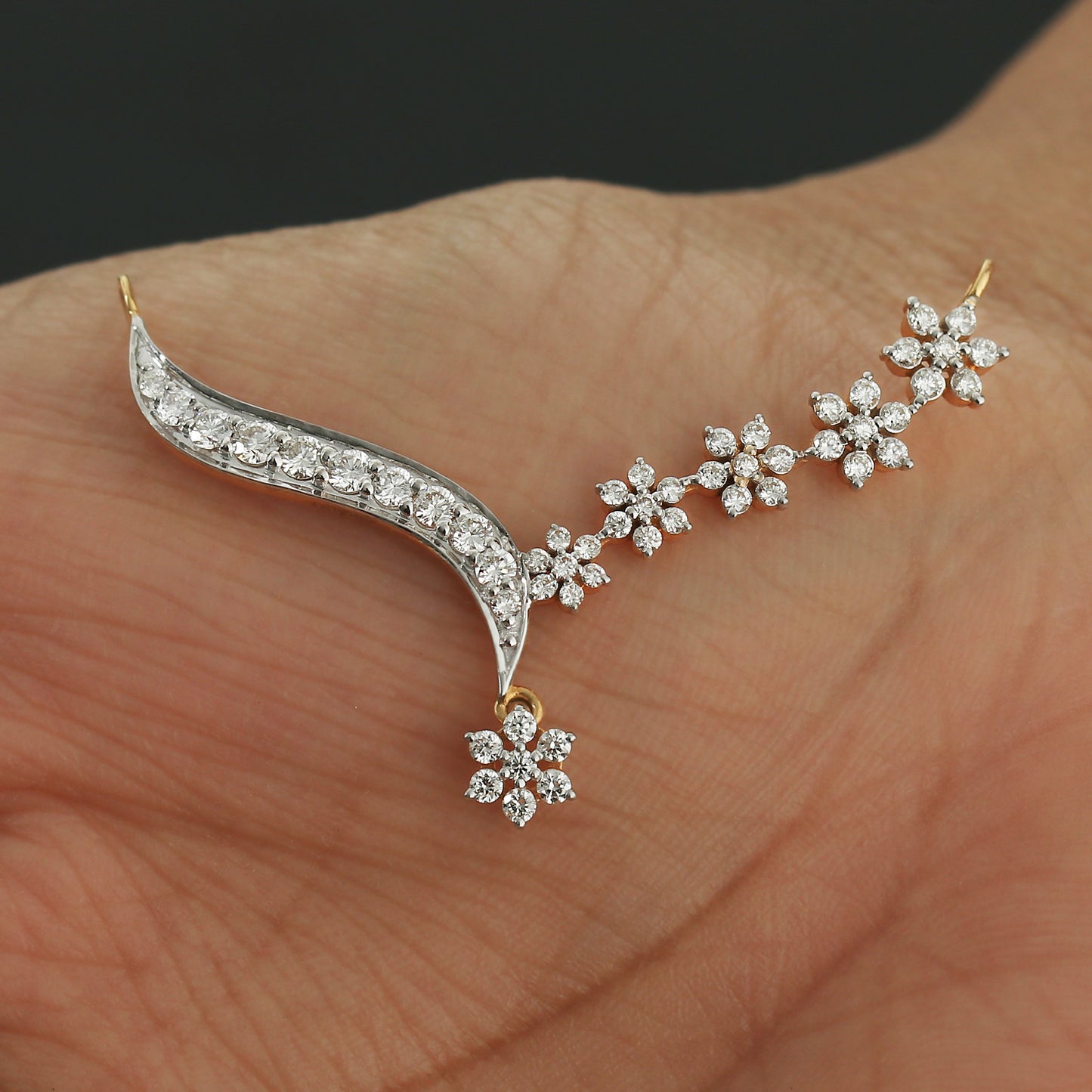 Floral Cascade Diamond Pendant