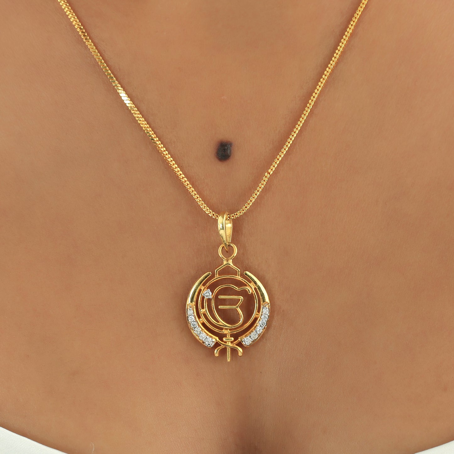 Eternal Grace Diamond Ik Onkar Pendant