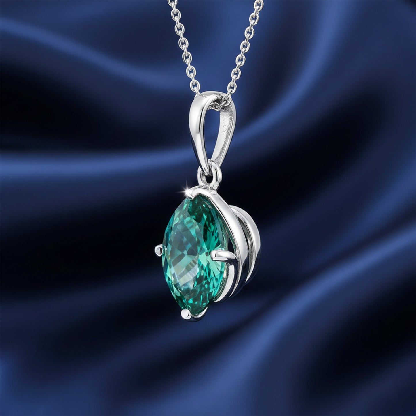 10.30 ct DEW Round Blue Moissanite Pendant Gold Vermeil Certified Gift for Wife
