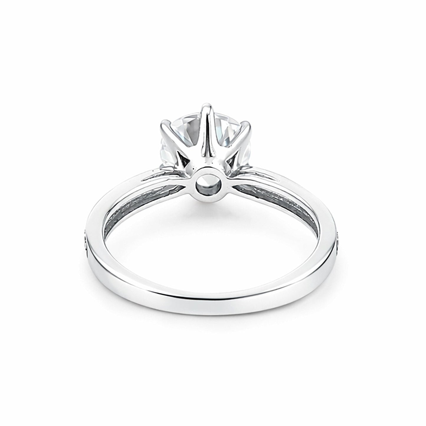 3.20 ct DEW Certified Round Cut White Moissanite Solitaire Ring 18K Gold Plated