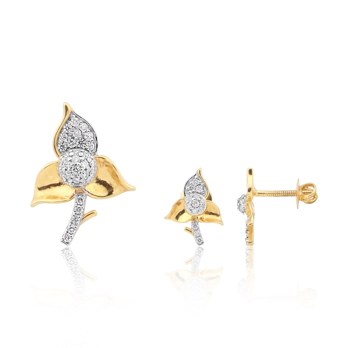 Radiant Bloom Diamond Pendant Set