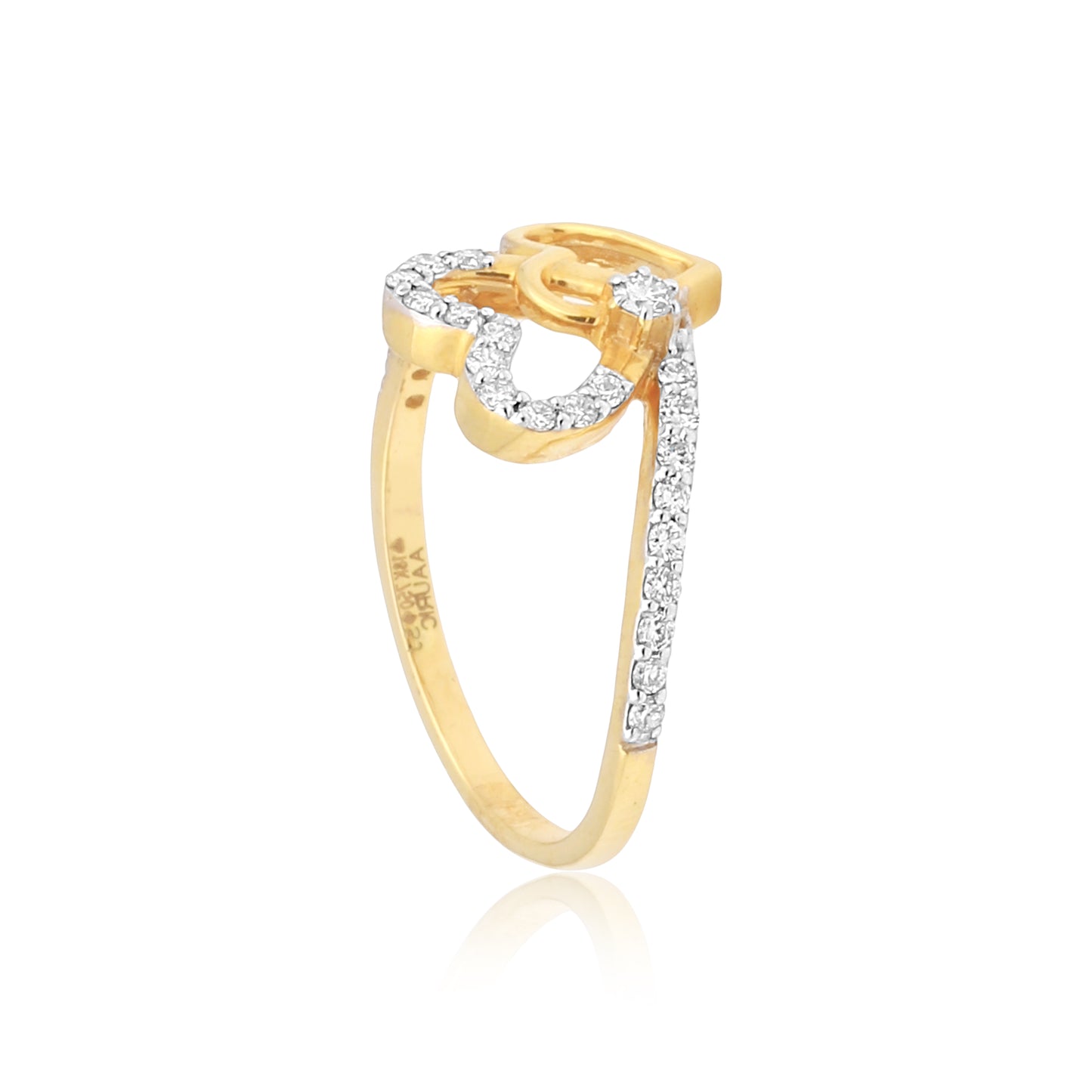 Intertwined Hearts Diamond Ring