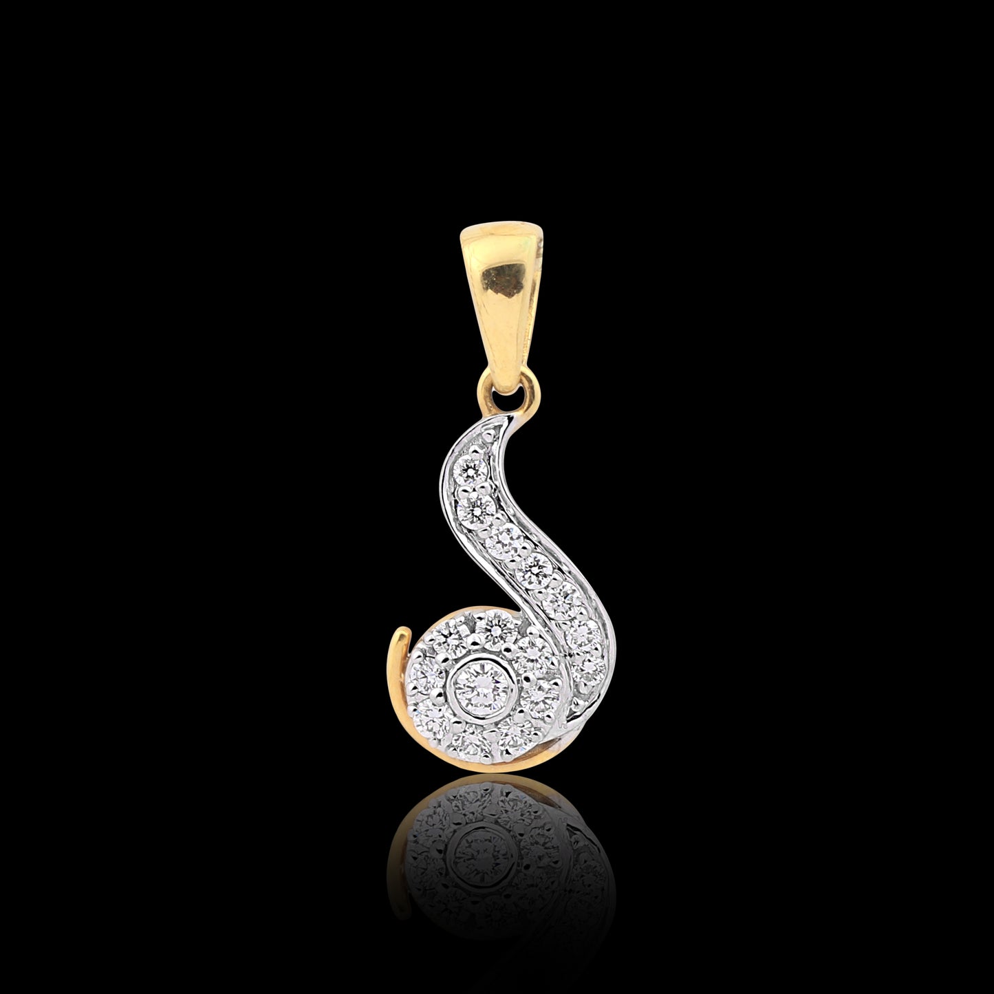 S-Shaped Diamond Pendant