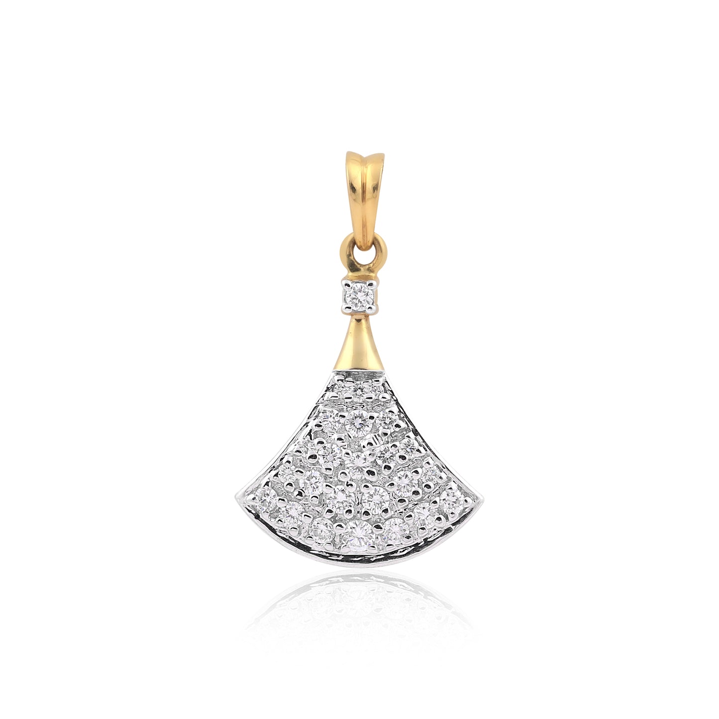 Fan Shape Diamond Pendant Set