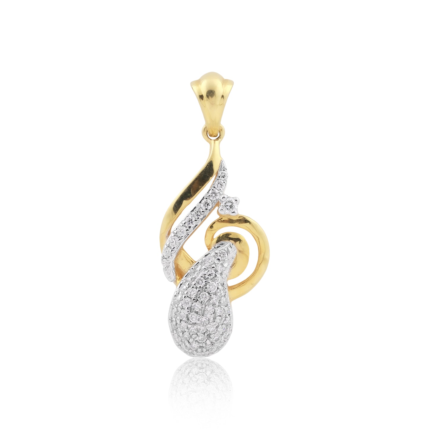 Glimmering Teardrop Swirl Diamond Pendant Set