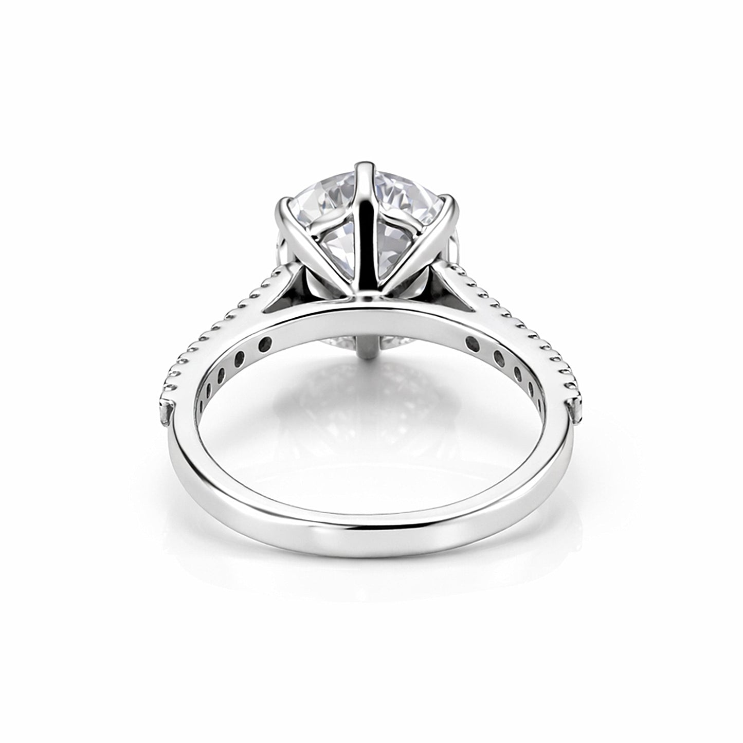6.00 ct DEW White Moissanite Ring – Thoughtful Labor Day Gift for Her 18K Gold Plated V 18K Gold Plated