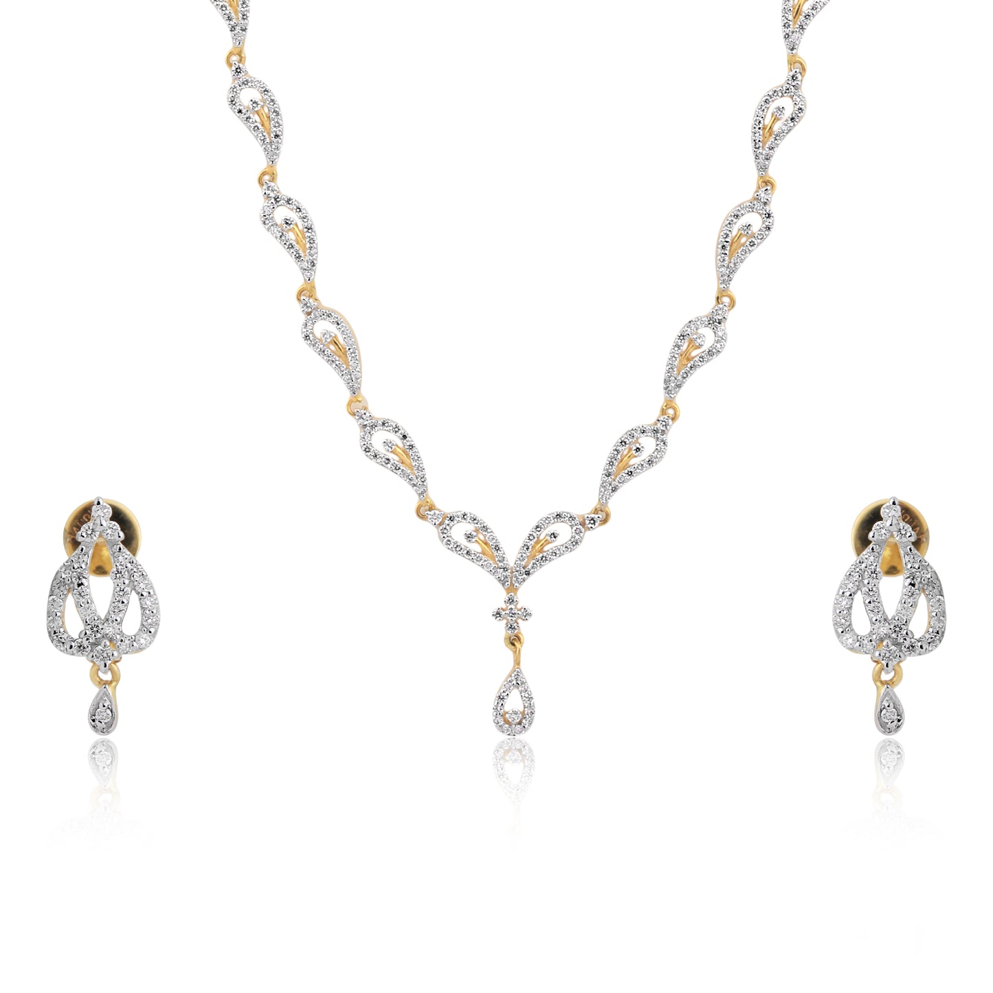 Graceful Diamond Necklace and Earring Set