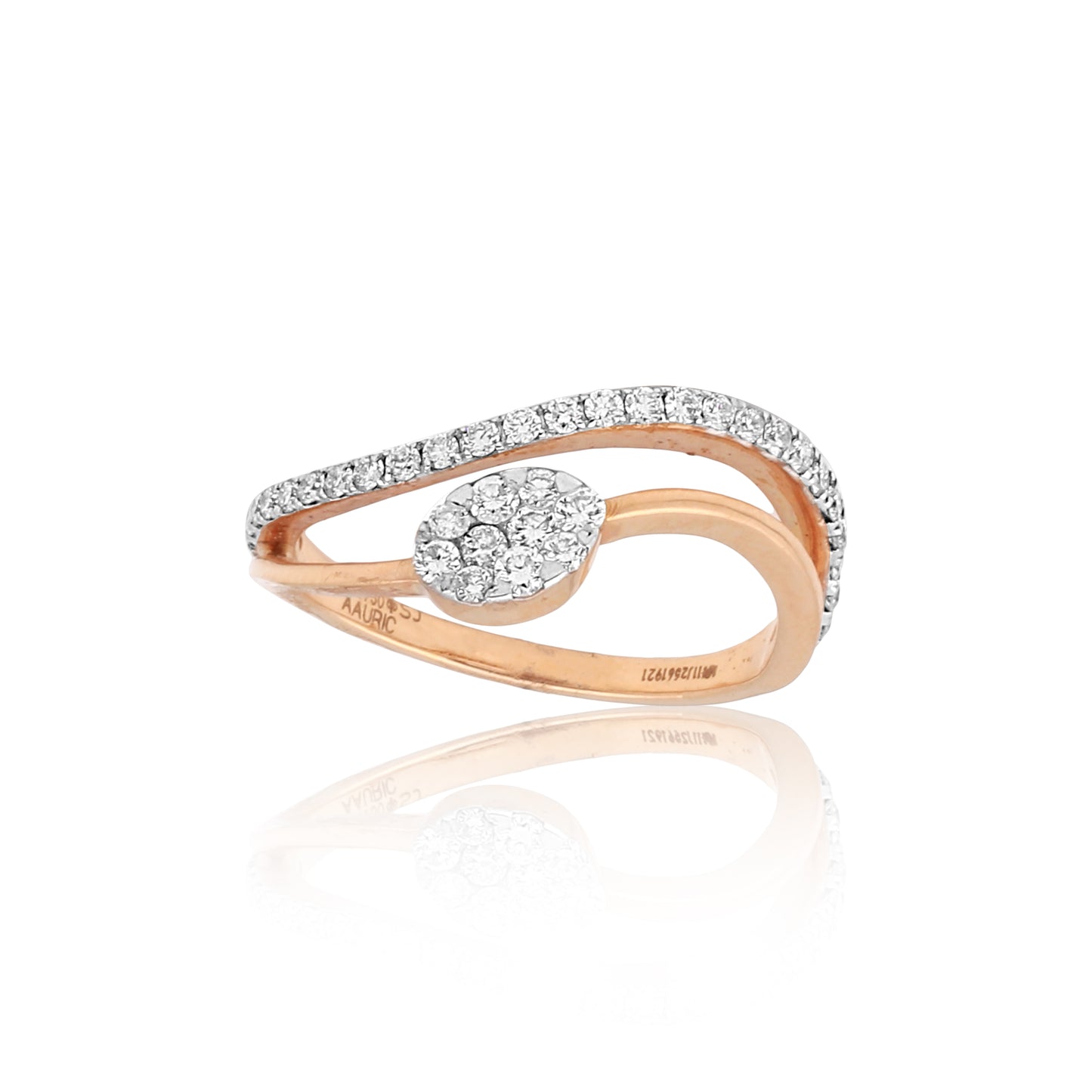 Elegant Diamond Swirl Ring