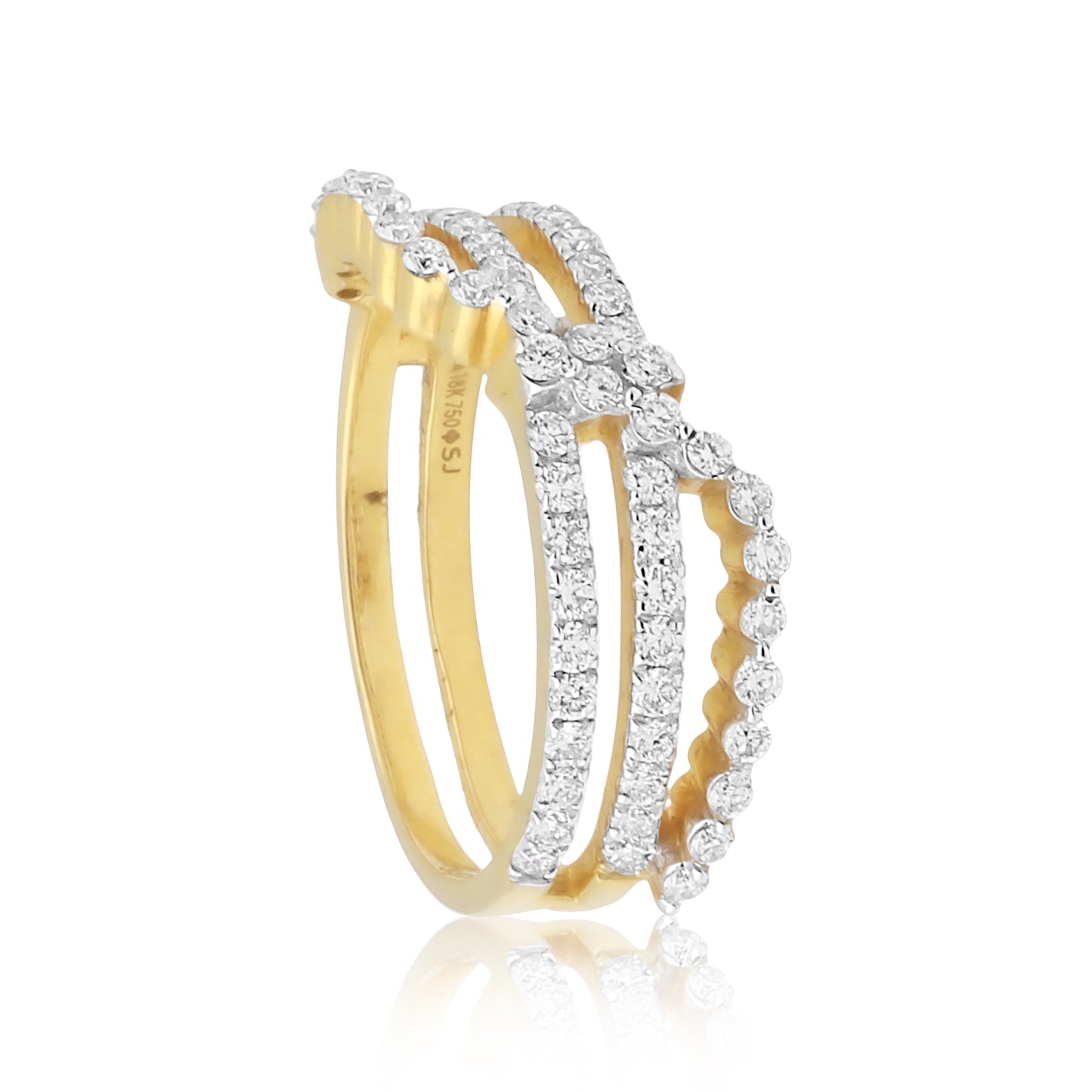 Crisscross Diamond Ladies Ring