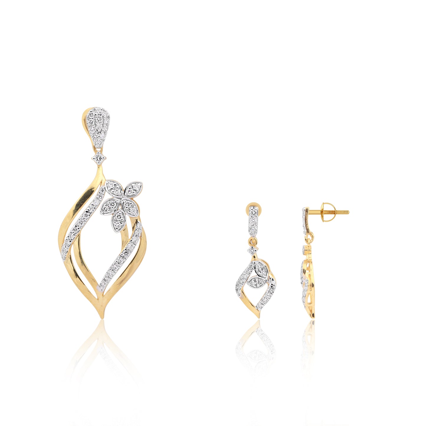 Flora Diamond Pendant Set