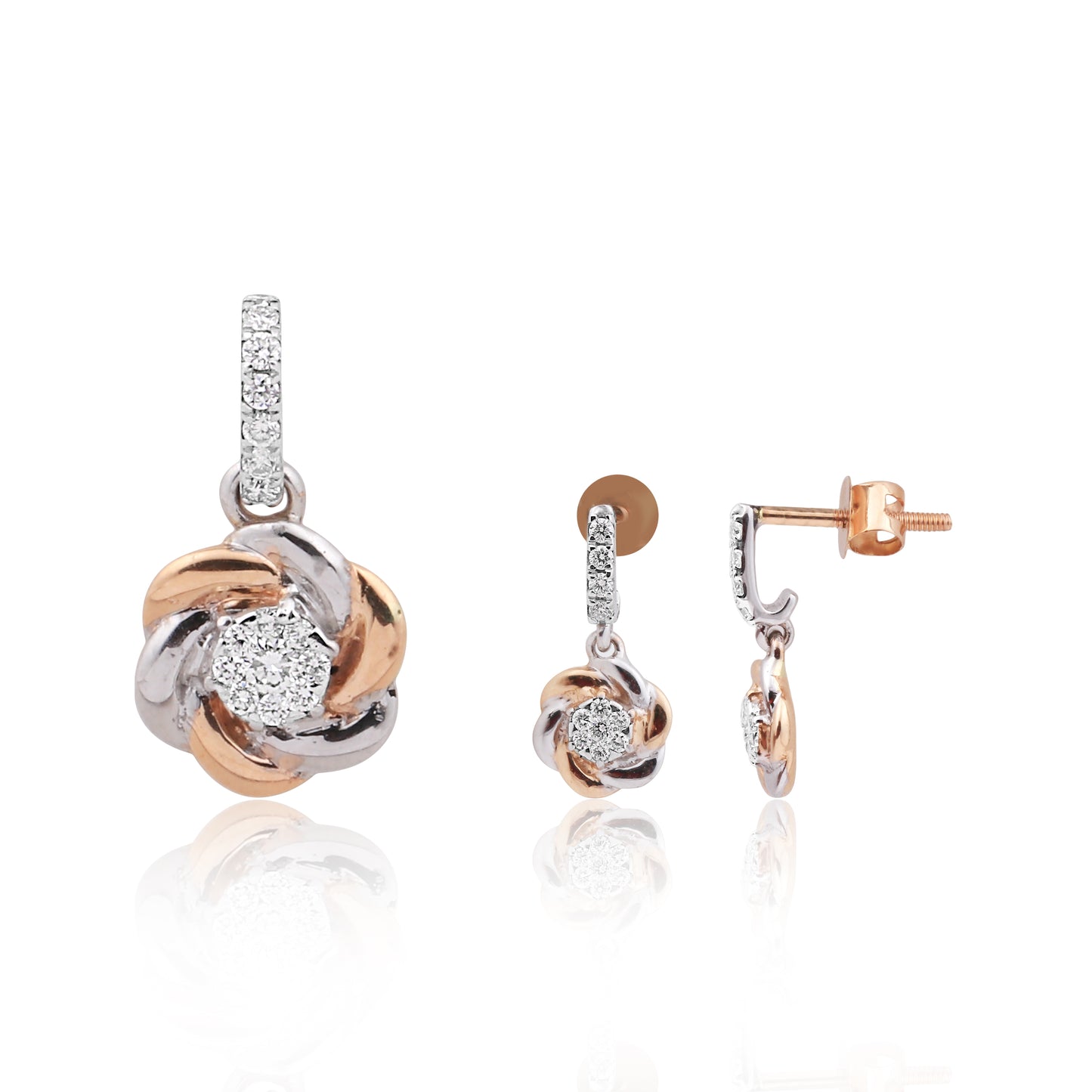 Floral Diamond Pendant Set