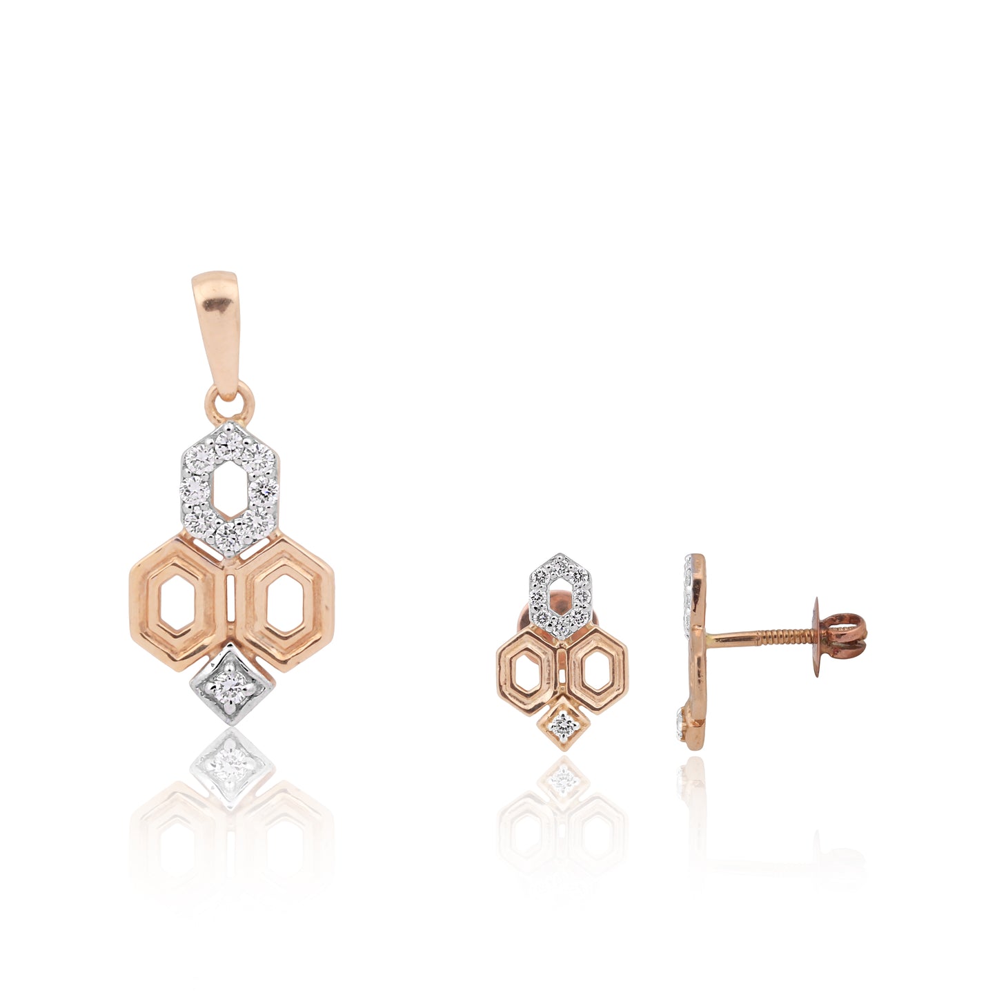Hexa Sparkle Diamond Pendant Set