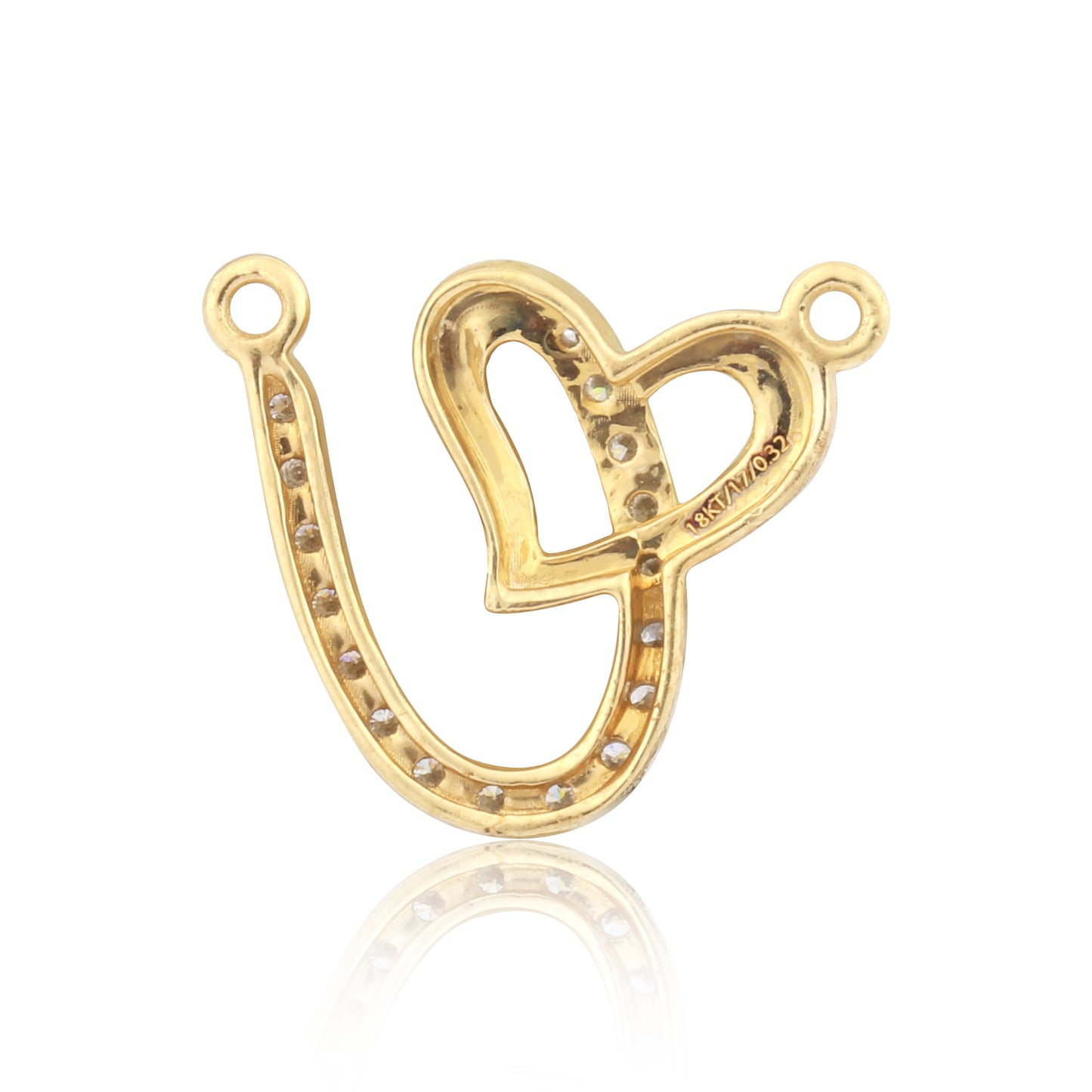 Heart & "V" Design Diamond Pendant