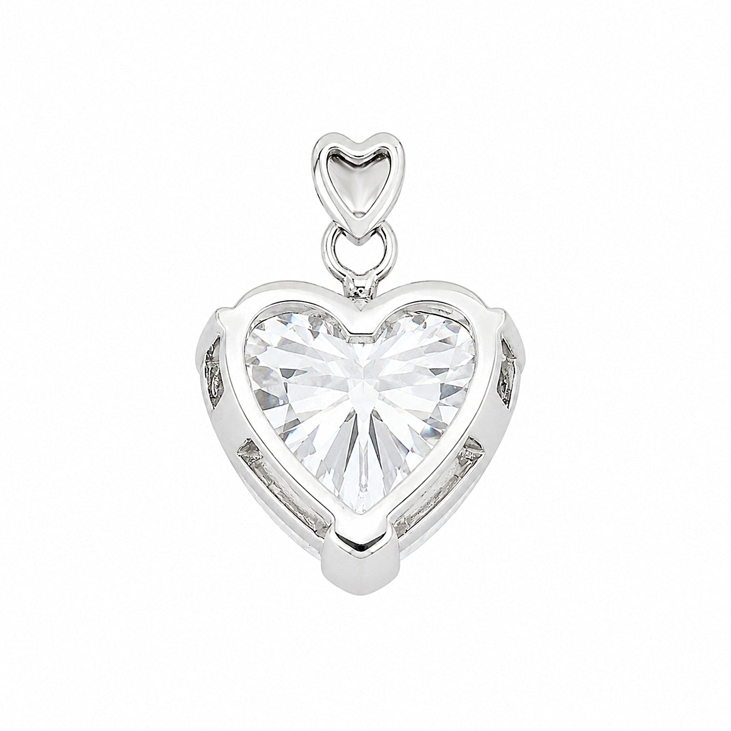7.50ct DEW White Moissanite Heart Cut Pendant Necklace
