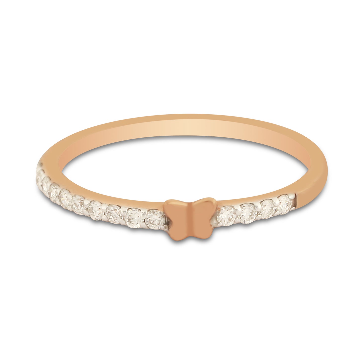 Butterfly Accent Diamond Ladies Ring