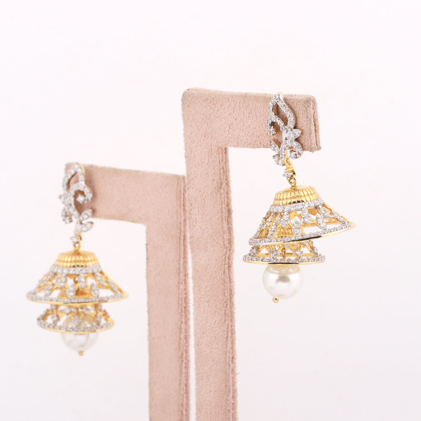 Elegant Diamond Jhumka Earrings