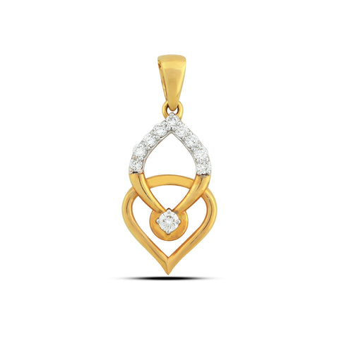 0.26 Ct IGI Certified Natural Diamond Necklace Pendant in 18K Gold for Women