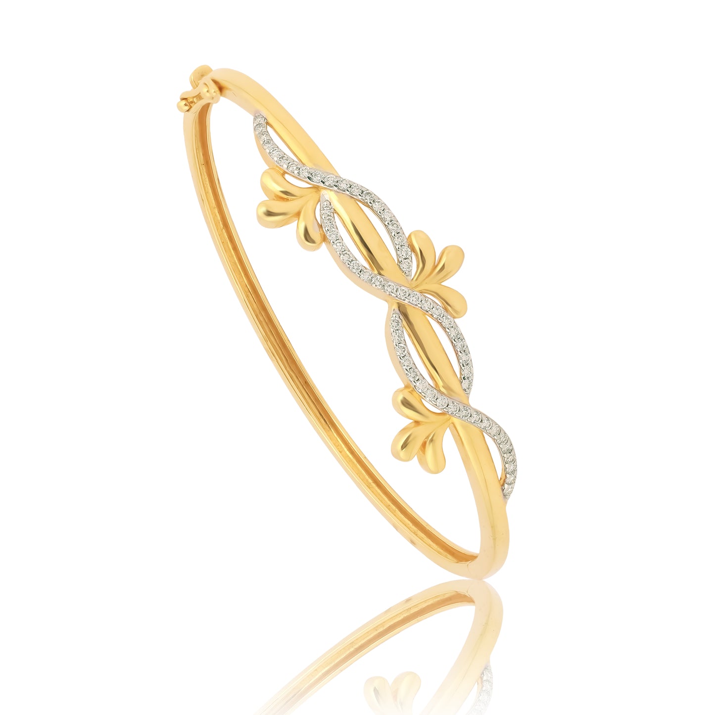 Floral Twist Diamond Bangle