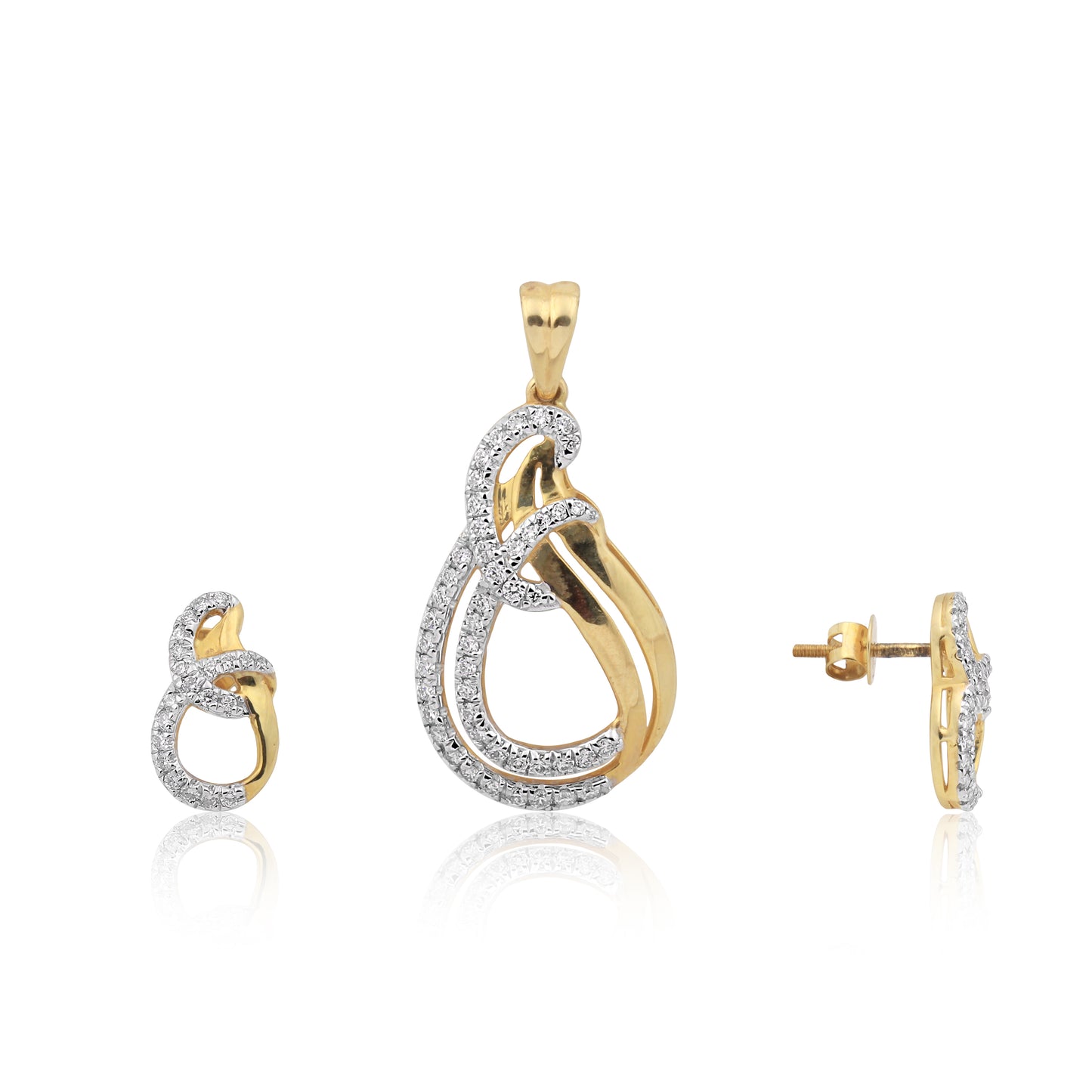 Radiant Embrace Diamond Pendant Set