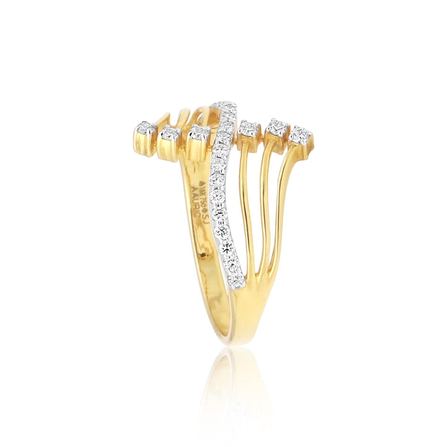Wave Design Diamond Ring