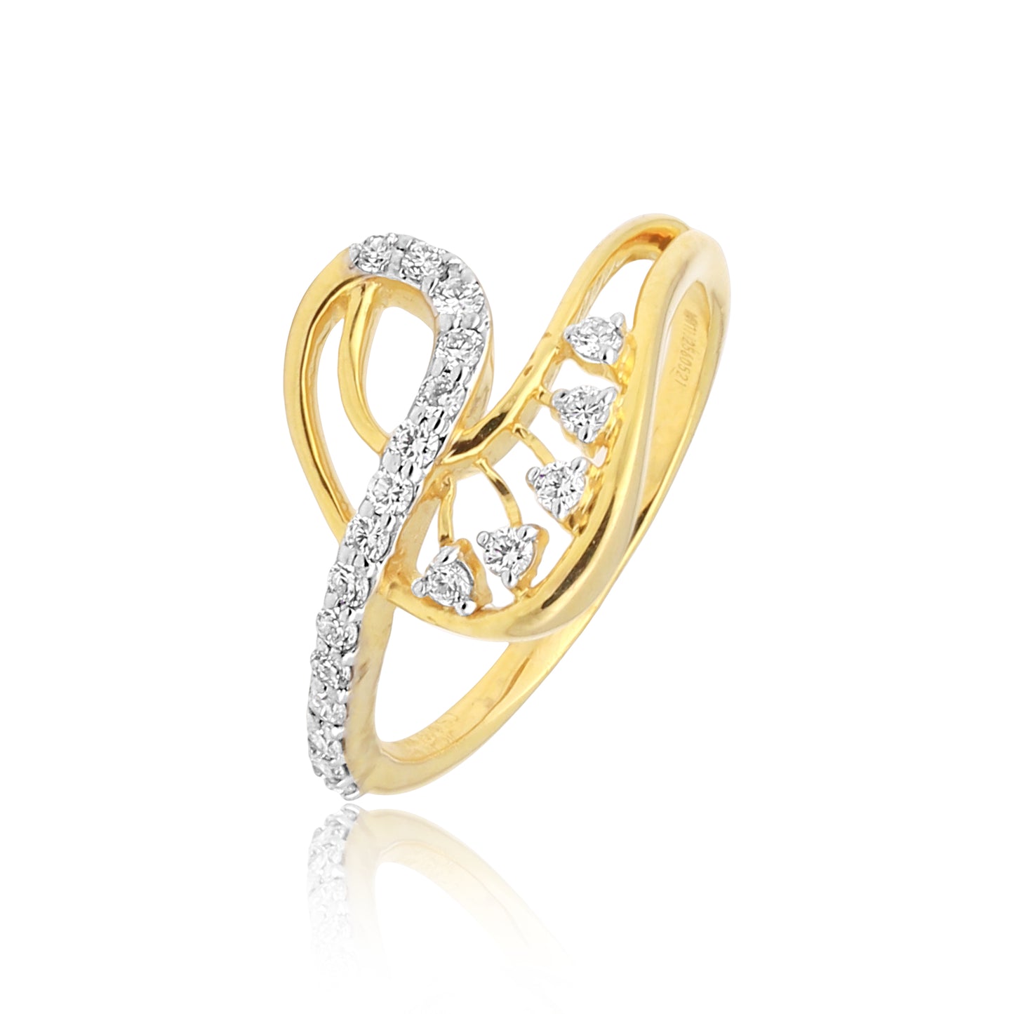 Modern Swirl Diamond Ring