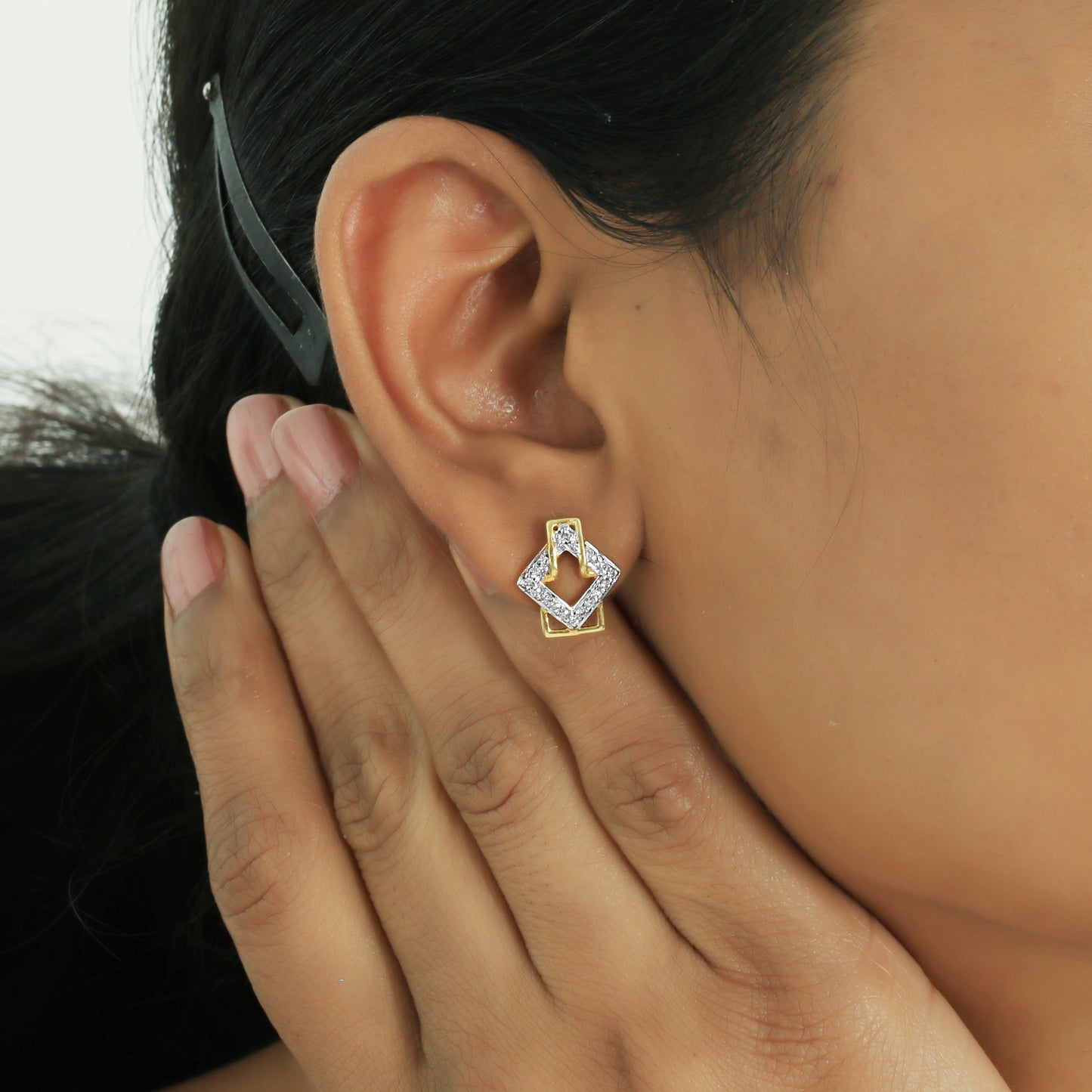 Geometric Spark Diamond Pendant Set