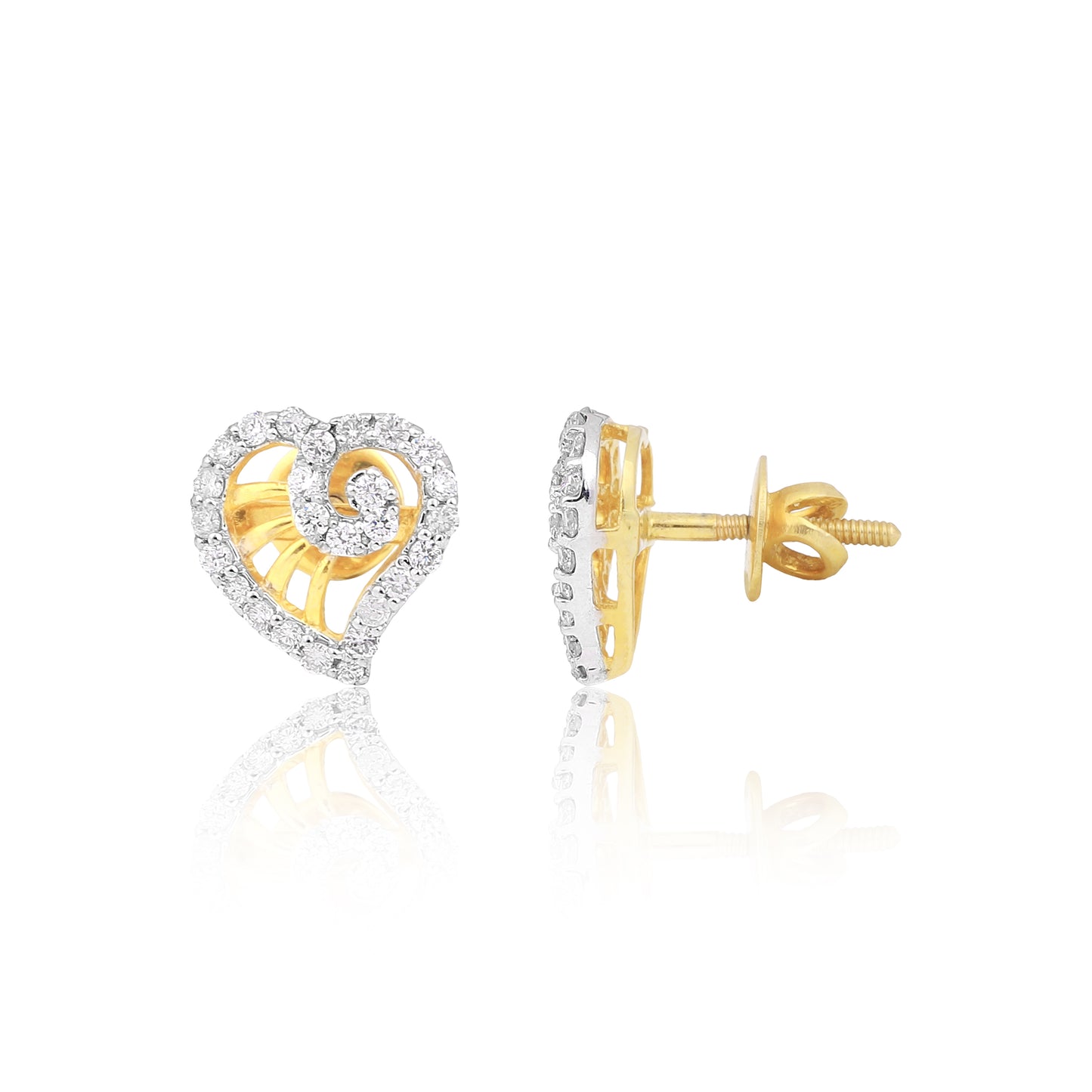 Elegant Heart-Shaped Diamond Earrings