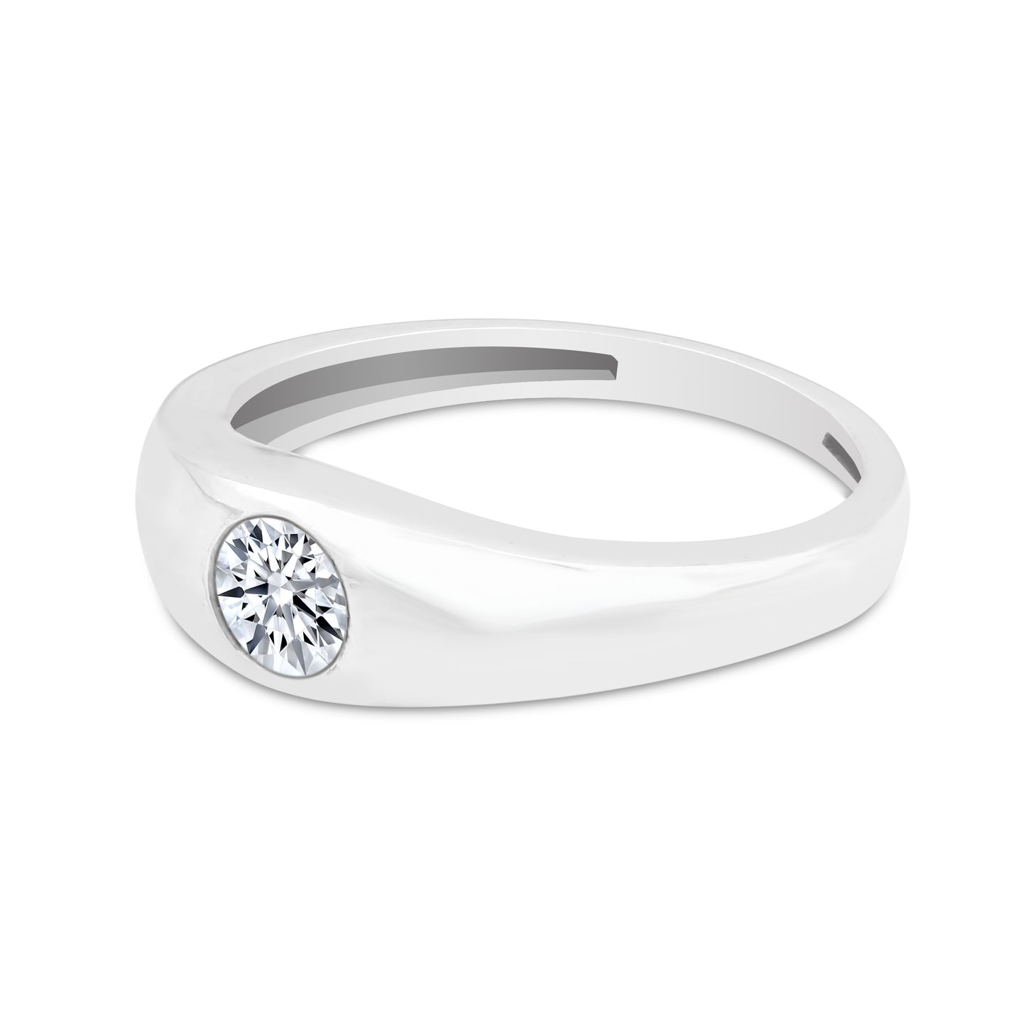 Bezel Set Solitaire Diamond Gents Ring