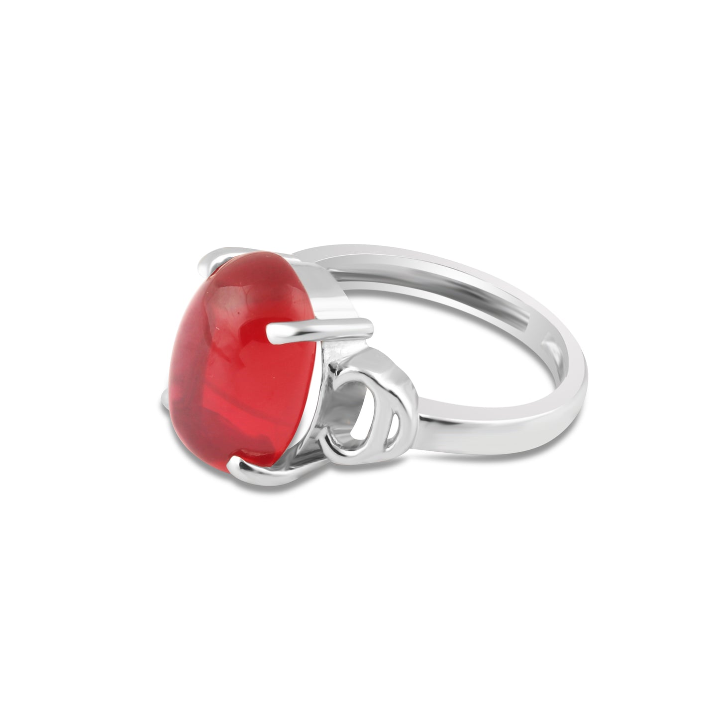 Certified 6 Ct. Natural Oval Shape 6 Rays Red Star Ruby Ring in 925 Sterling Silver