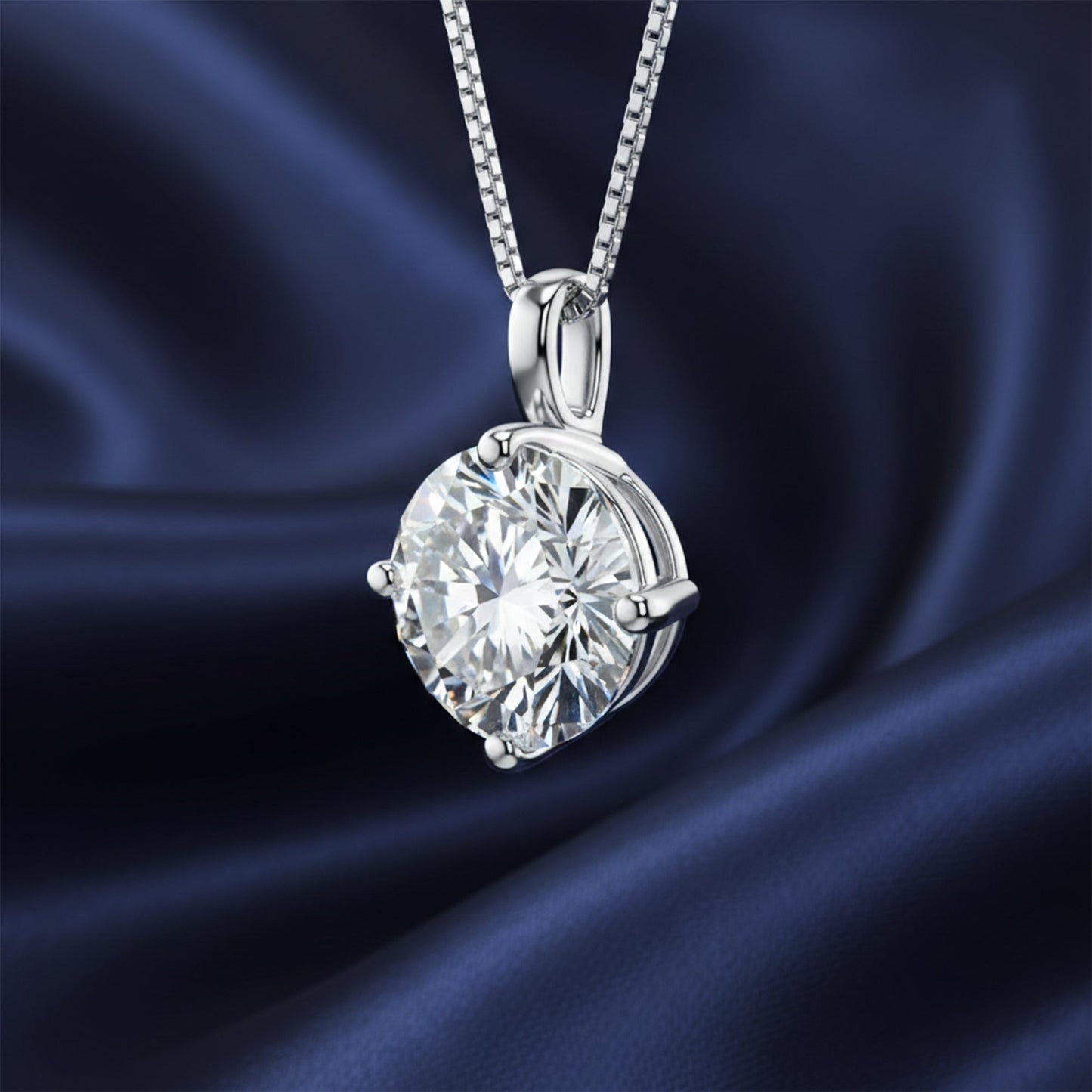 4.20 ct DEW Certified Moissanite Pendant in Gold Vermeil Ideal Gift