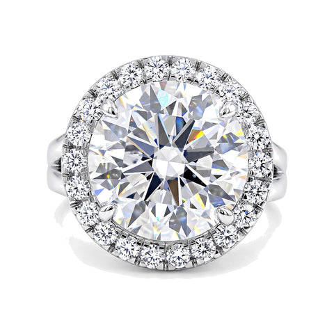 4.20 Ct Round Cut Lab Grown Diamond Ring — VS1 Clarity, 18k Gold Vermeil