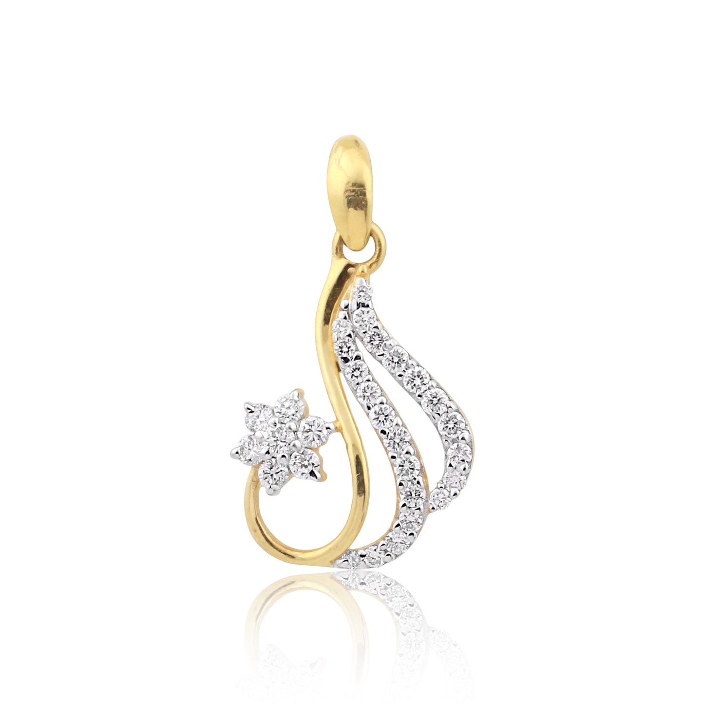 Teardrop Flame Diamond Pendant Set